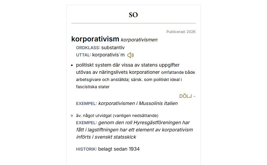 Dagens ord: korporativism
